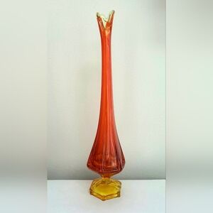 VINTAGE Viking Glass Persimmon Swung Vase